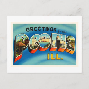 Peoria Illinois IL Old Vintage Travel Souvenir Postcard