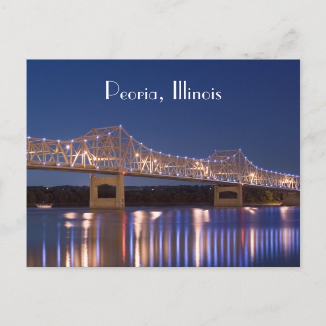 Peoria Illinois Murray Baker Bridge PostCard (Front)