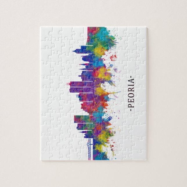 Peoria Illinois Skyline Jigsaw Puzzle (Vertical)
