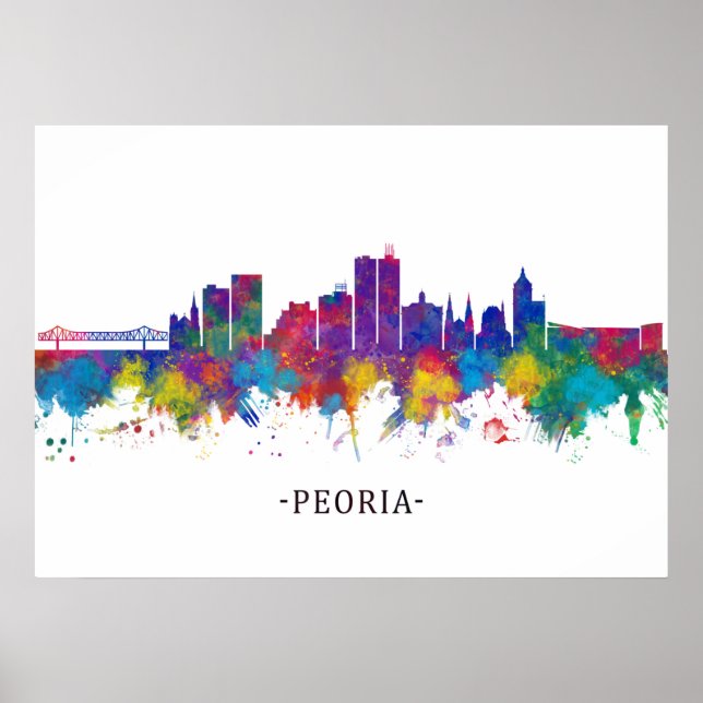 Peoria Illinois Skyline Poster (Front)