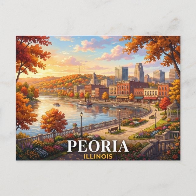 Peoria Illinois Travel Postcard (Front)