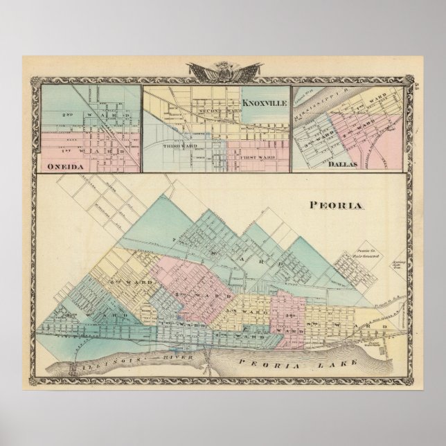 Peoria, Oneida, Knoxville and Dallas Poster (Front)