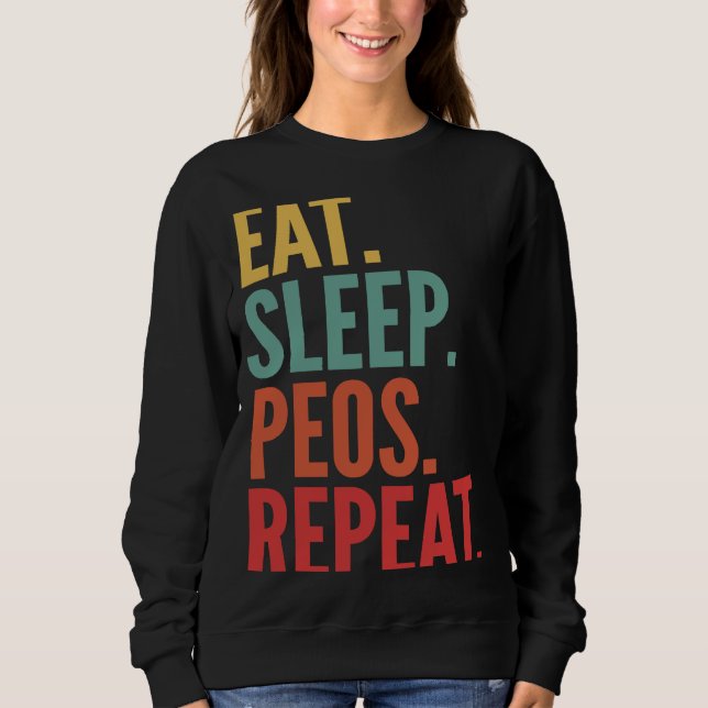 Peos Crypto Eat Sleep Peos Repeat Sweatshirt (Front)