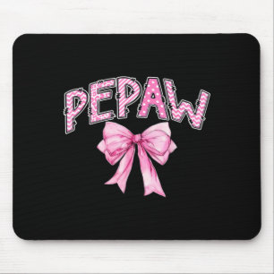 Pepaw birthday girl matching coquette pink bow  mouse mat