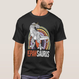 Pepaw Saurus Rex Rainbow Family Matching Father's T-Shirt