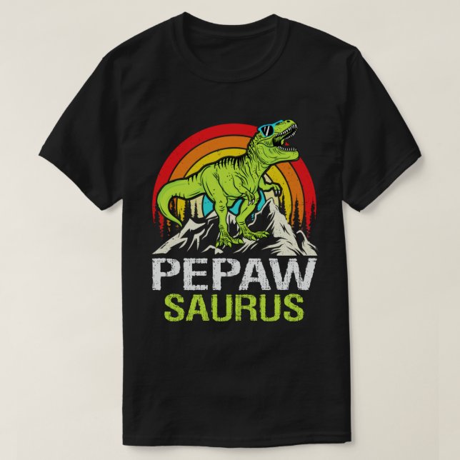 Pepawsaurus Dinosaur Grandpa Saurus Father's Day T-Shirt (Design Front)