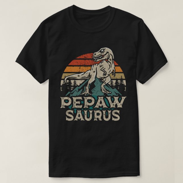 Pepawsaurus Dinosaur Grandpa Saurus Father's Day T-Shirt (Design Front)