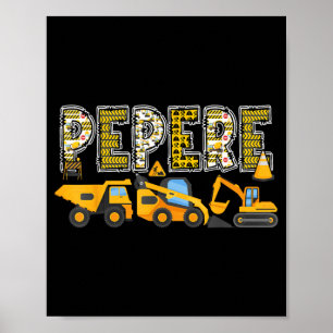 Pepere Construction Excavator Kids Matching Family Poster