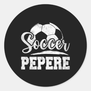 Pepere Soccer Player Game Day Father's Day  Classic Round Sticker