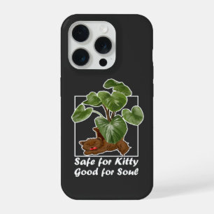 Peperomia Cat Safe Plant Sleeping Fluffy Cat Art iPhone 15 Pro Case