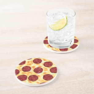 Peperoni Pizza vector art Coaster
