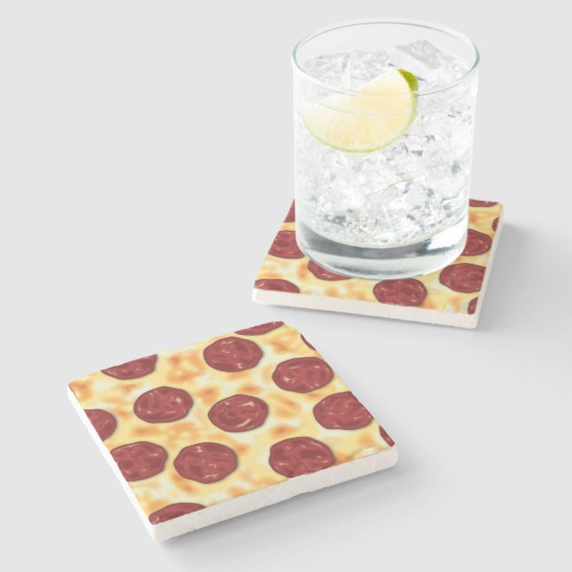 Peperoni Pizza vector art  Stone Coaster (Side)