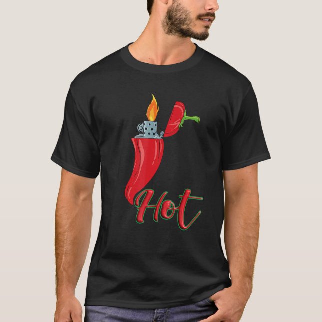 Peperoni with Lighter Chilli Pepper Chilli T-Shirt (Front)