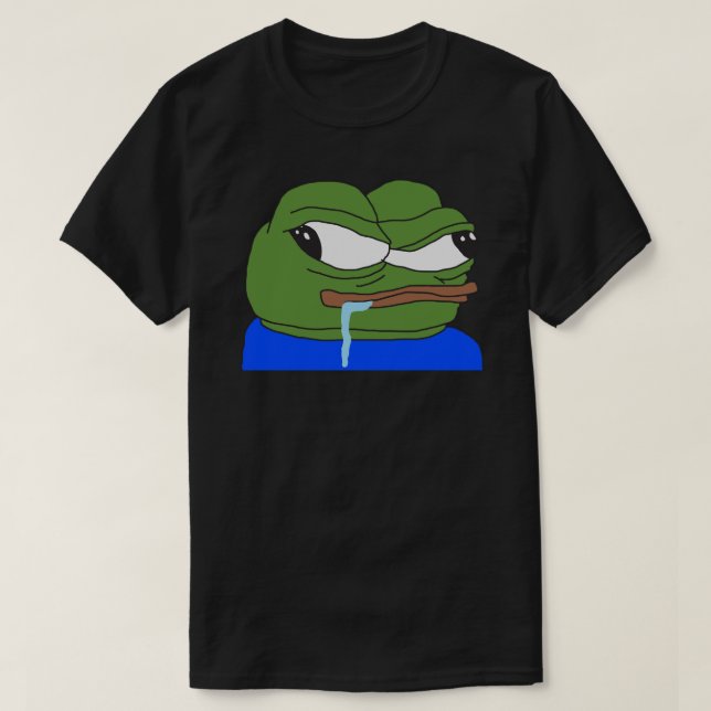 PepeTheFrog Apu Apustaja drooling saliva from mout T-Shirt (Design Front)