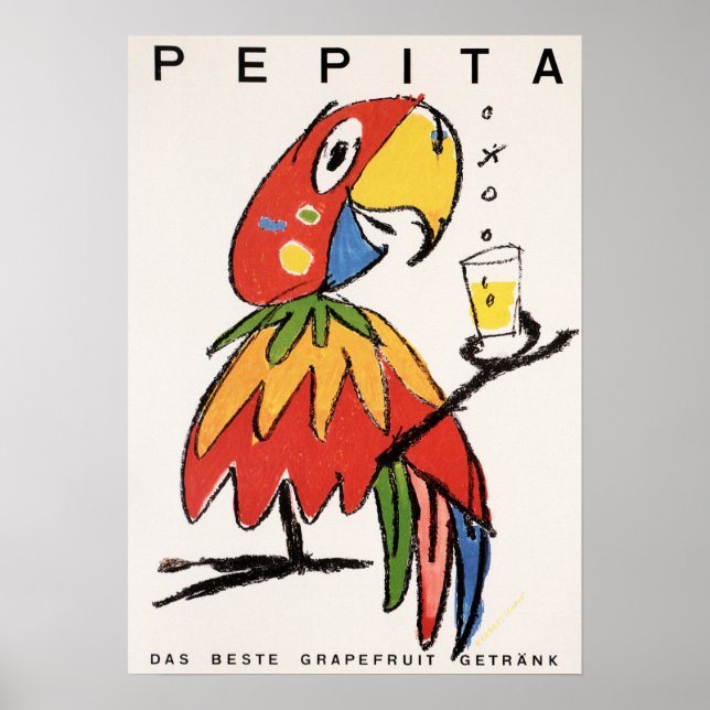 PEPITA Grapefruit Soda Drink by Herbert Leupin Poster (Front)