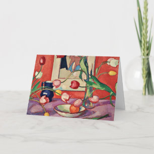 Peploe - Tulips, The Blue Jug, Card