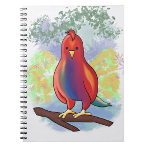 Pepo parrot cartoon on spiral notebook