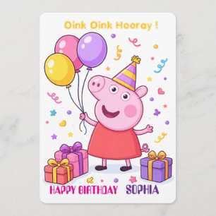 Peppa Pig Birthday Card for Kids Personalised
