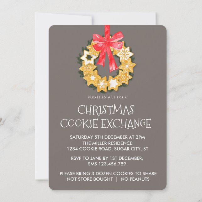 Pepparkakor Christmas Cookie Exchange Invitation (Front)