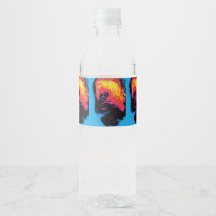 pepper and plastic silenced water bottle label