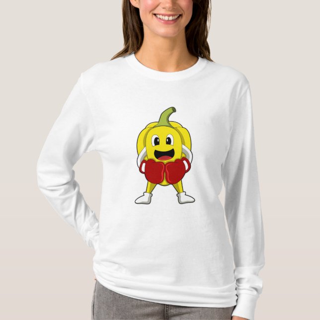 Pepper as Boxer with Boxing gloves T-Shirt (Front)