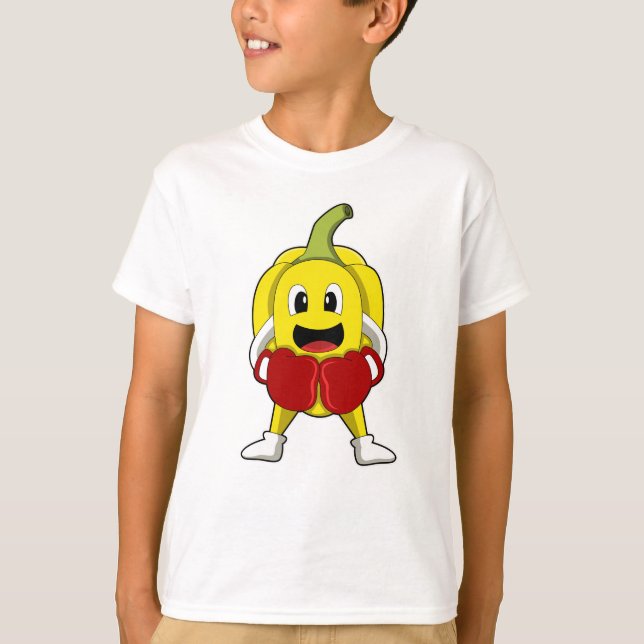 Pepper as Boxer with Boxing gloves T-Shirt (Front)