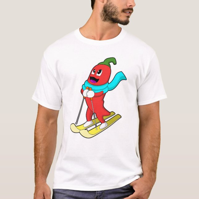 Pepper as Skier with Ski T-Shirt (Front)