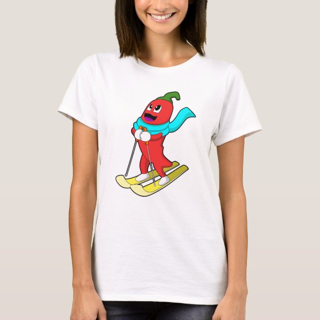 Pepper as Skier with Ski T-Shirt (Front)
