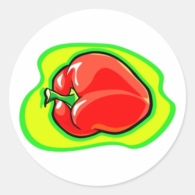 Pepper habanero on bright yellow green.png classic round sticker (Front)