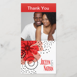 Pepper Poppies Photo Thank You red