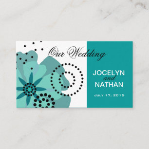 Pepper Poppies Wedding Website teal Enclosure Card