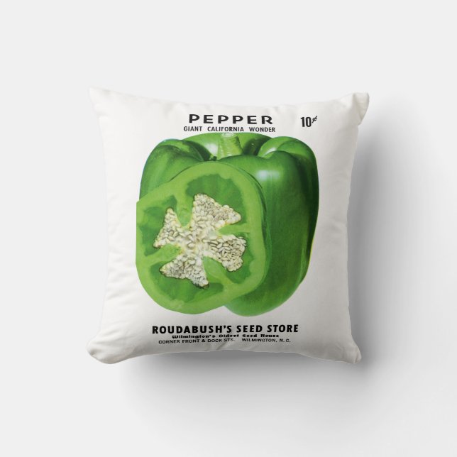Pepper Seed Packet Label Cushion (Front)