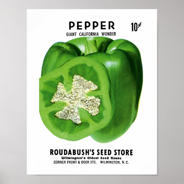 Pepper Seed Packet Label Poster (Front)