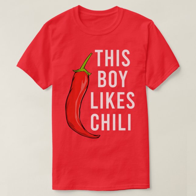 Pepper Spicy Food Funny Saying Boy Likes Chili T-Shirt (Design Front)