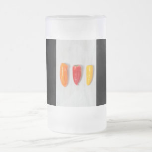 Pepper Still Life Frosted Glass Beer Mug