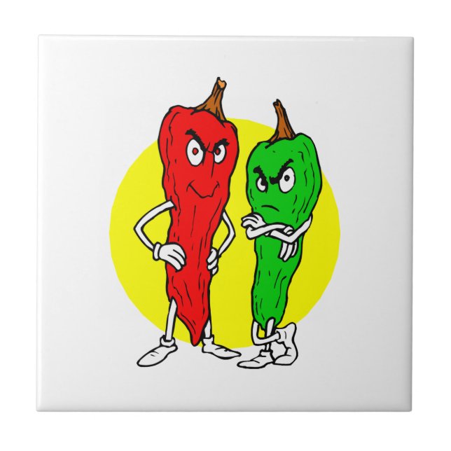 Pepper thugs red green w yellow ciricle tile (Front)