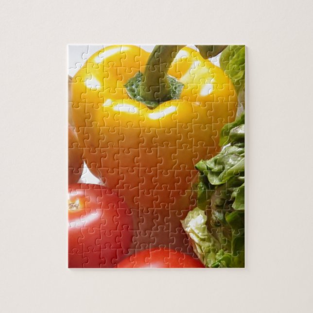 Pepper Tomatoes Vegetables Lettuce Healthy  Food Jigsaw Puzzle (Vertical)