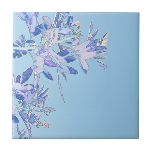 Pepper Tree Pale Pastel Blue Tile (Front)