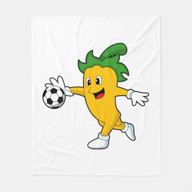 Pepper Vegan as Soccer player with Soccer.PNG Fleece Blanket (Front)