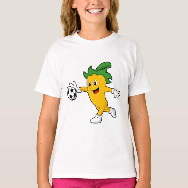 Pepper Vegan as Soccer player with Soccer.PNG T-Shirt (Front)