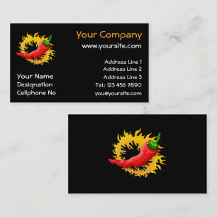 Pepper with flame business card