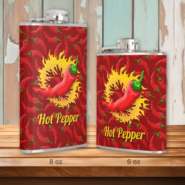 Pepper with Flame Hip Flask (Creator Uploaded)