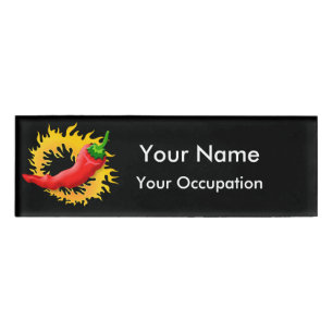 Pepper with flame Name Tag