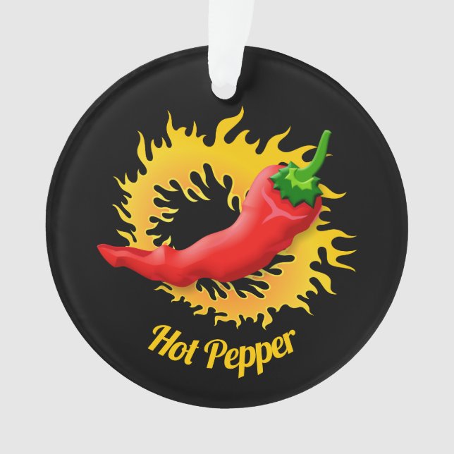 Pepper with Flame Ornament (Front)