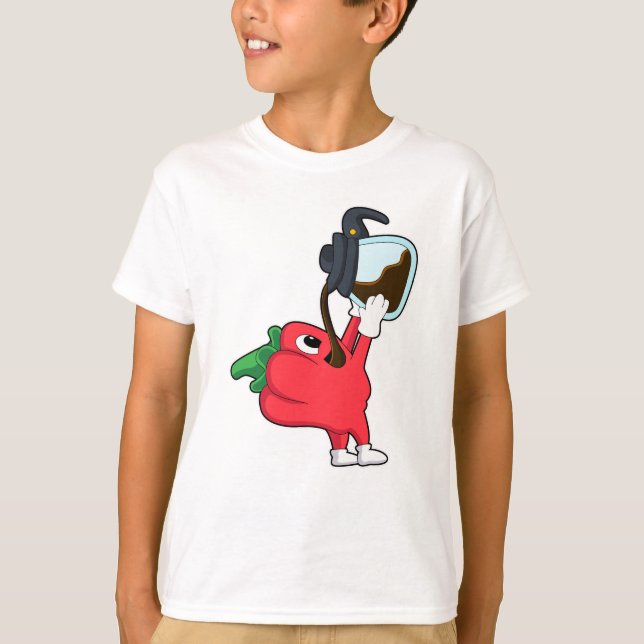 Pepper with Pot of Coffee T-Shirt (Front)