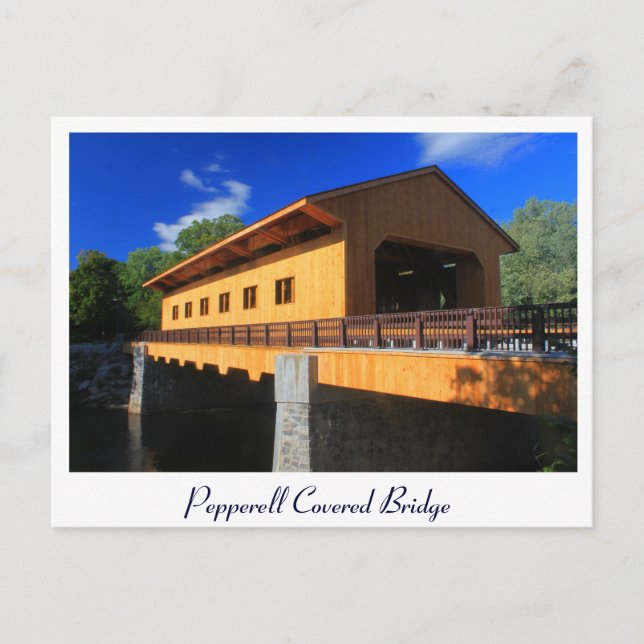 Pepperell MA New Covered Bridge Postcard (Front)