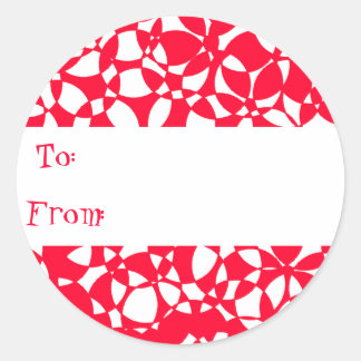 PEPPERMINT ABSTRACT CHRISTMAS GIFT TAG STICKER