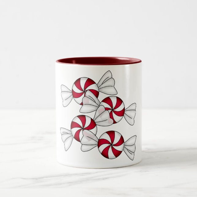 Peppermint Candies Two-Tone Coffee Mug (Center)