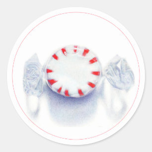 PEPPERMINT CANDY 3" Round Stickers