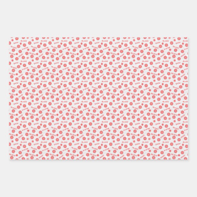 Peppermint candy and inspirational words wrapping paper sheet (Front)